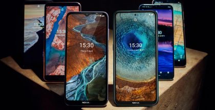 Kuvassa vuoden 2021 Nokia-älypuhelimista C10, C20, G10, G20 ja X10 ja X20.