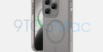 9to5Mac-sivuston jakama suojakuoren sisällä olevan iPhone 15 Pron mallinnoskuva.